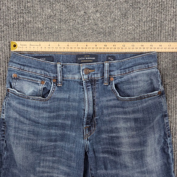 Lucky Brand 121 Slim Mens Blue Medium Wash Distressed Denim Jeans 32x30 26203 - Picture 6 of 9